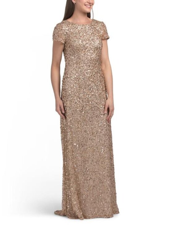 Adrianna Papell Dresses & Skirts - ADRIANNA PAPELL Scoop Back Beaded Gown